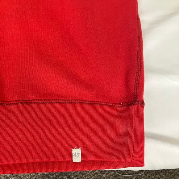 47 Brand NFL AFC Logo Embroidered Patch 1/4 Zip Red Fleece Sweatshirt Size L - Picture 8 of 9